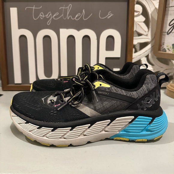 Hoka One One Shoes - Hoka One One Women's Gaviota 2 Black Gray Blue Running Shoes 1099630 PSCB